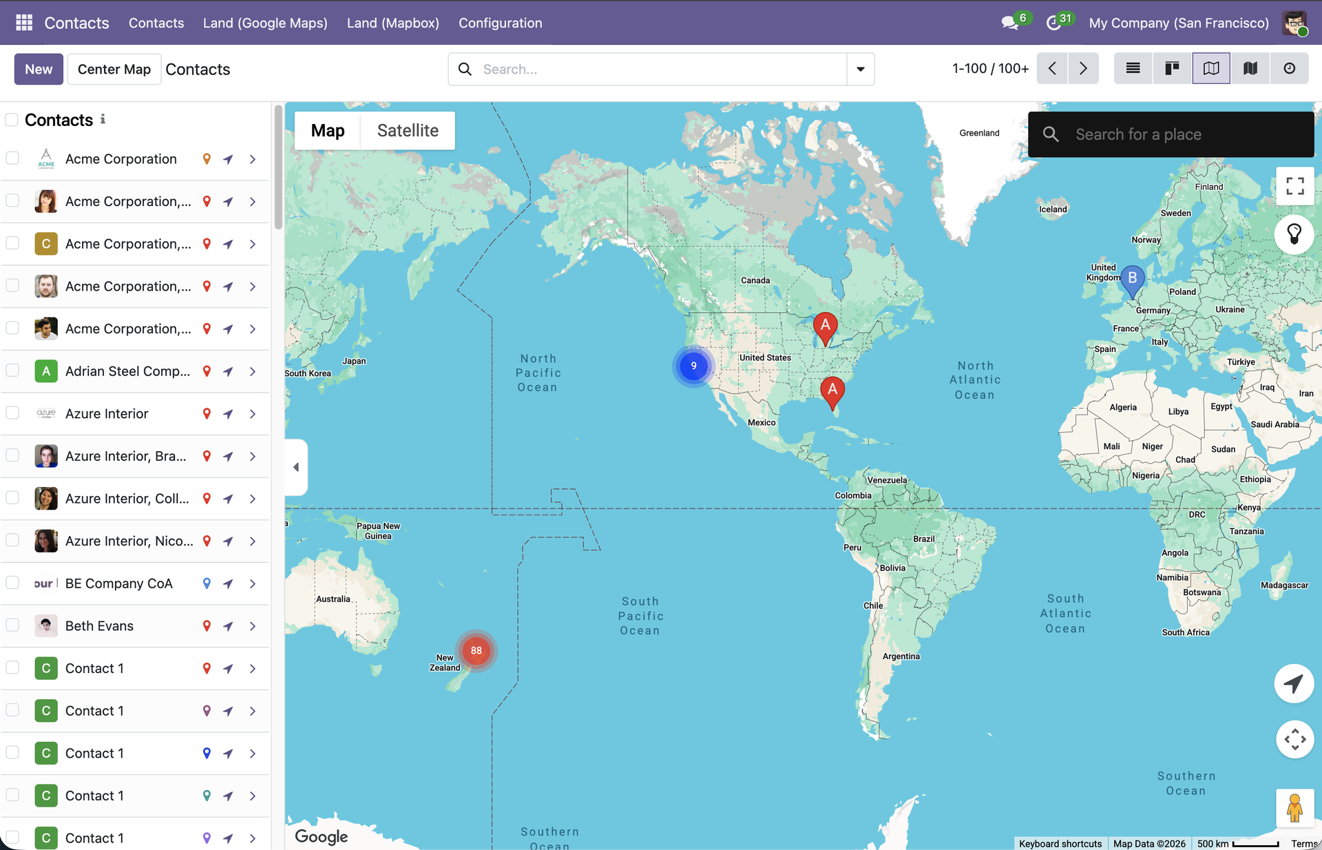 Google Maps Suite — map view overview