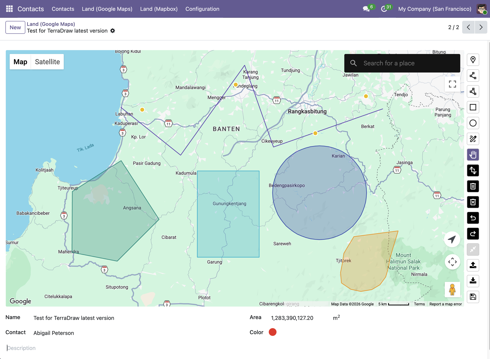 Territory drawing with live measurements
