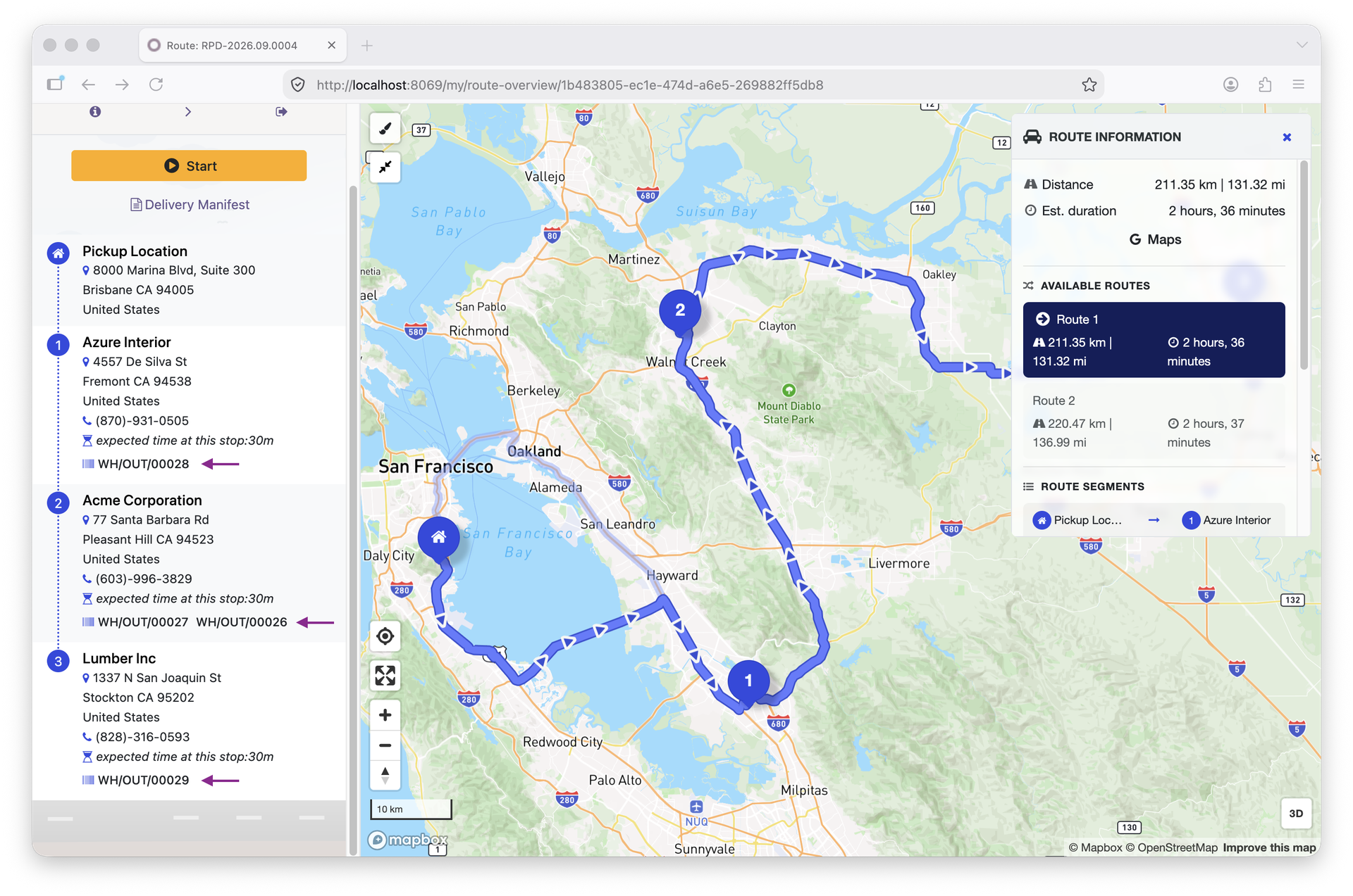 Map sidebar with picking refs