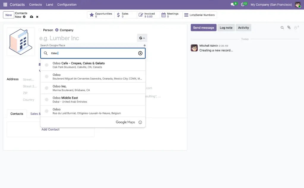 [v19.0] Contacts Google Place Autocomplete